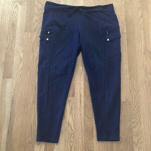 Lauren Ralph Lauren Women's Navy Blue Stretchy Comfy Cargo Pants Bottoms